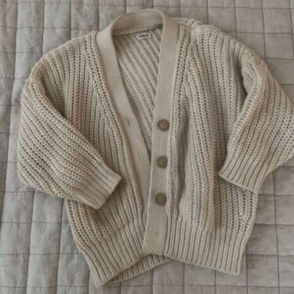 Babaa No.18 Cotton Cardigan in Natural OS